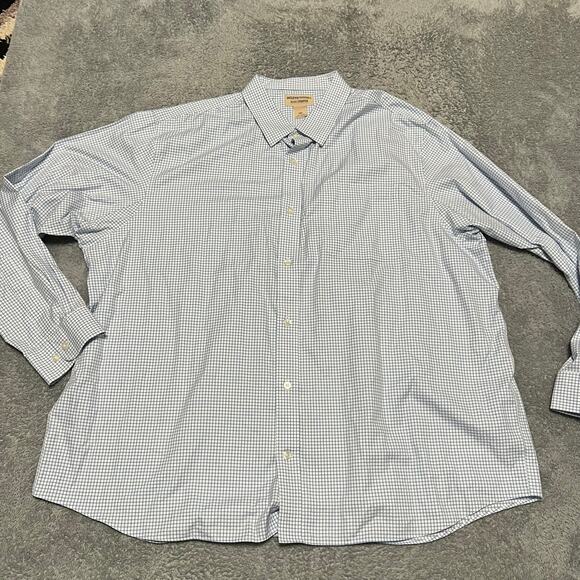 Duluth Trading WrinkleFighter Shirt Mens 3XL Plaid Blue Long Sleeve - Picture 1 of 7